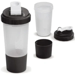 Shaker kubek wielokrotnego użytku - 500 ml z miarką - czerwony